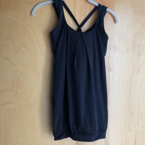 Lululemon black bra flowy tank cut-out back